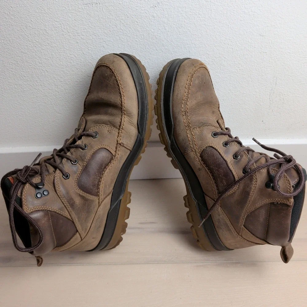 ECCO Track 25 Gore-Tex Mid Hiking Boots Mens US 11/11.5 EU45 Brown Waterproof